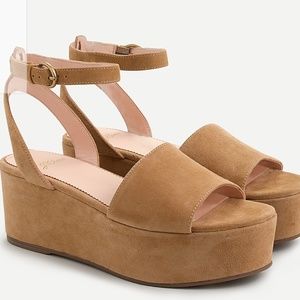 Suede platform ankle-strap sandals